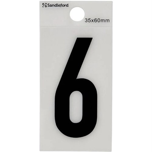 SANDLEFORD SELF ADHESIVE NUMBER H60mm - No.6